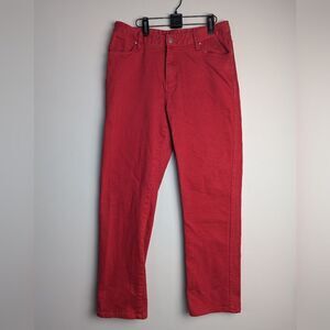 women's wrangler Red stretch straight leg 9/10